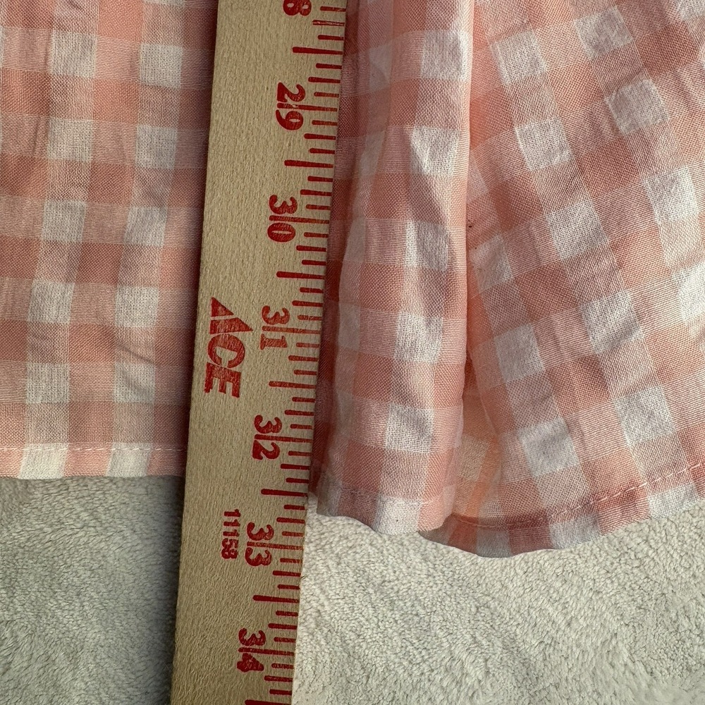 ZESICA Pink White Plaid Gingham Maxi Dress NWT Smocked Tiered Size L - Picture 7 of 12